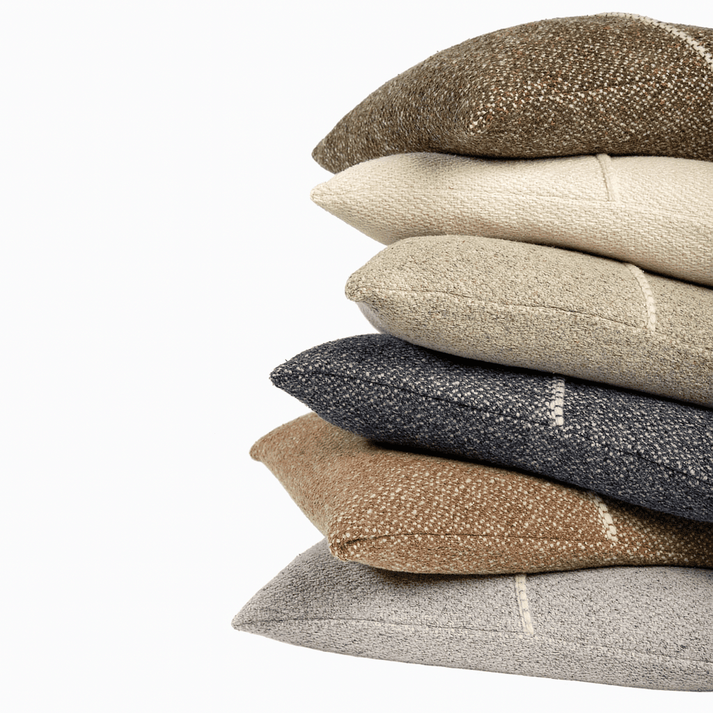 Hera Cushion Cover in Light Brown and Off White