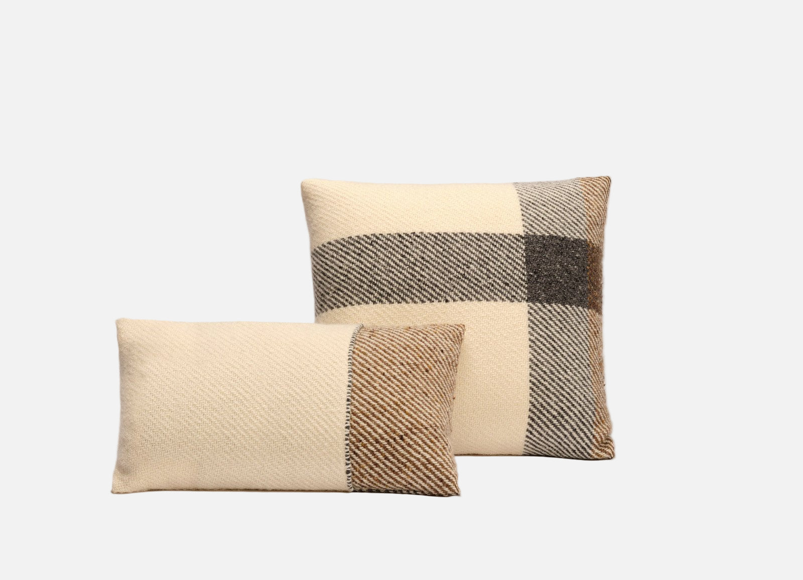 Veneto Cushion Cover in Off White and Brown Grey