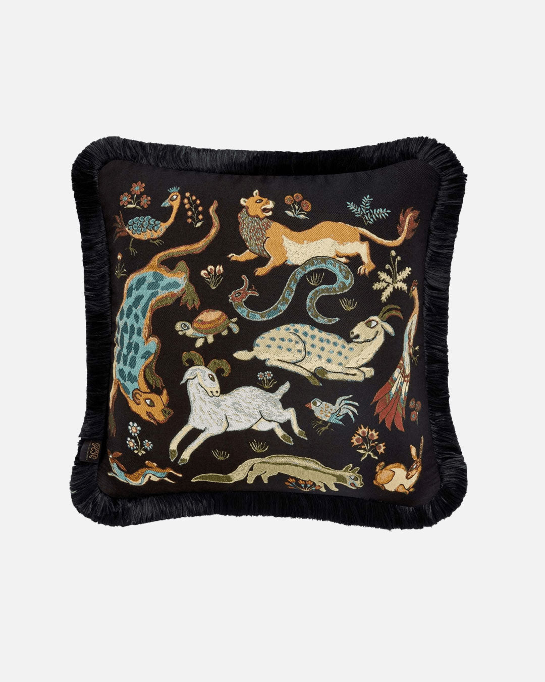 Trematonia Medium Jacquard Cushion in Ebony