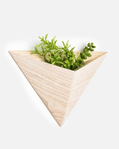 Triangle Wall Planter - White Ash