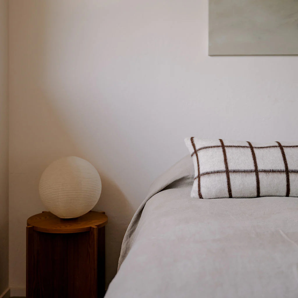 Umi Throw Pillow in Ivory & Coffee