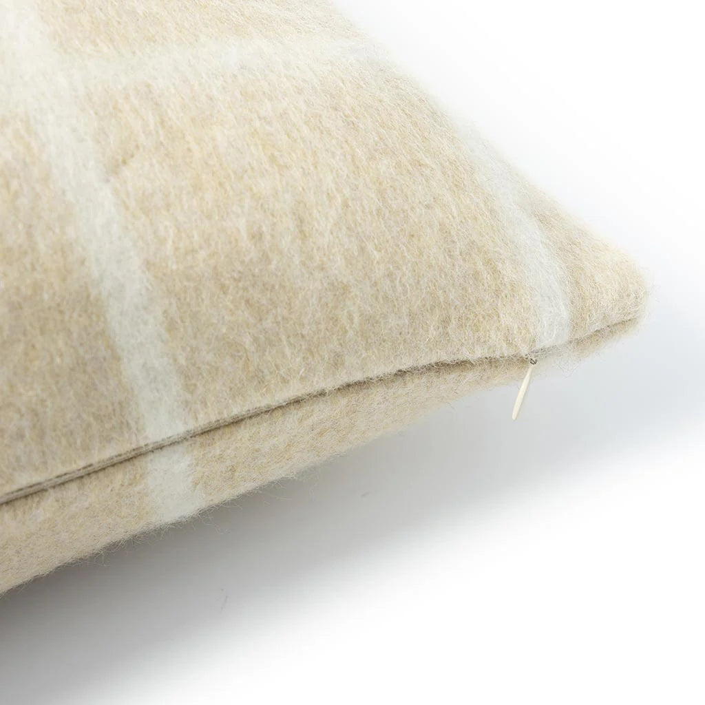Umi Throw Pillow in Limestone & Ivory