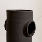 Handmade minimalist raw design ceramic vase Bubbles: Black