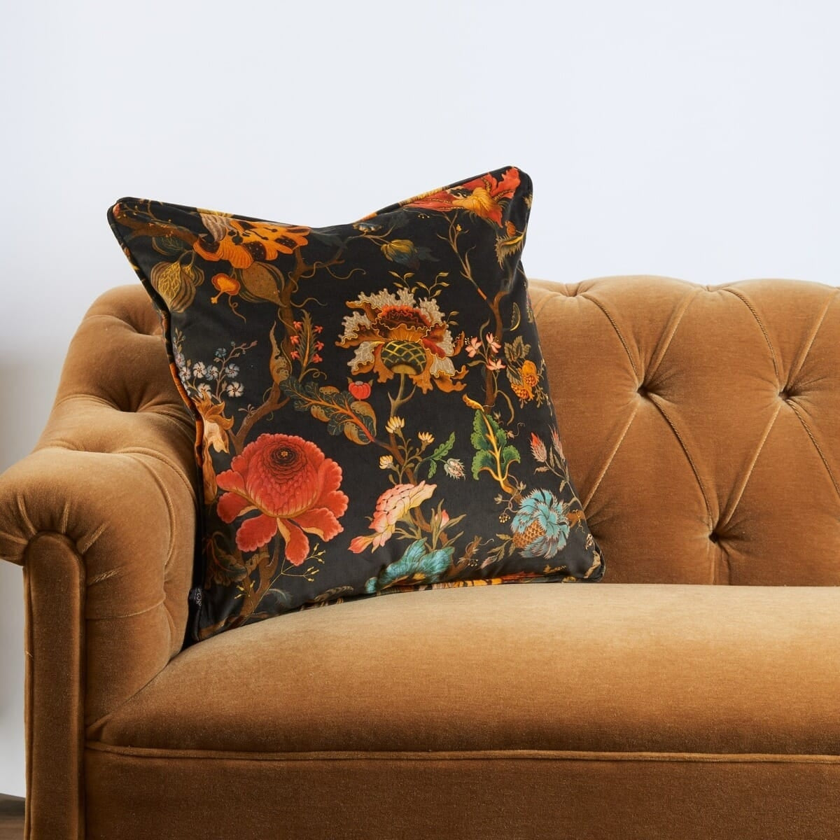 Artemis Large Velvet Cushion in Black