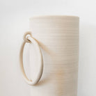 Handmade raw ceramic vase big ring design: Beige