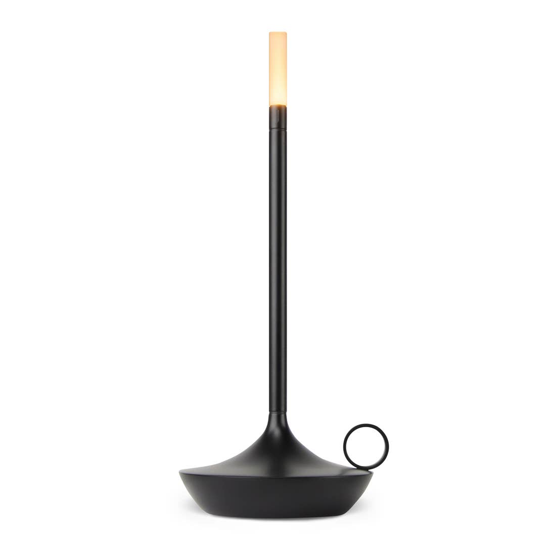 GRAYPANTS Wick Portable Rechargeable Candle Lamp w/Gift Pack: Black / Classic