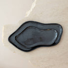 Handmade ceramic starter plate, raw decorative jewelry tray: Noir / S