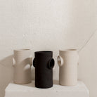 Handmade minimalist raw design ceramic vase Bubbles: Black