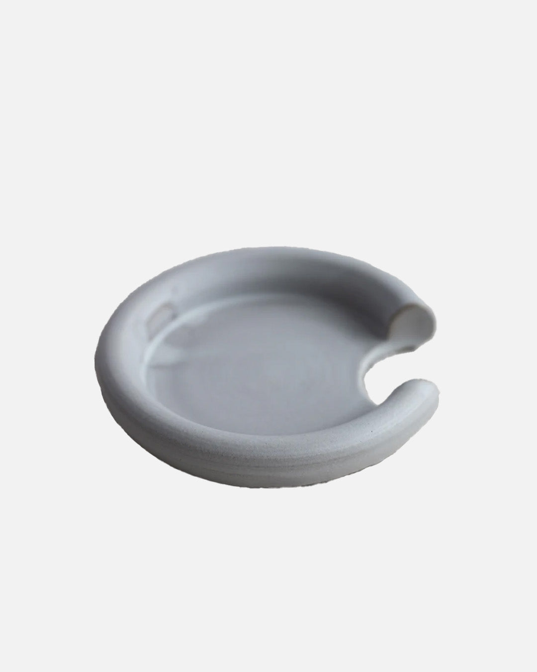 Ceramic Spoon Rest in Matte Grey