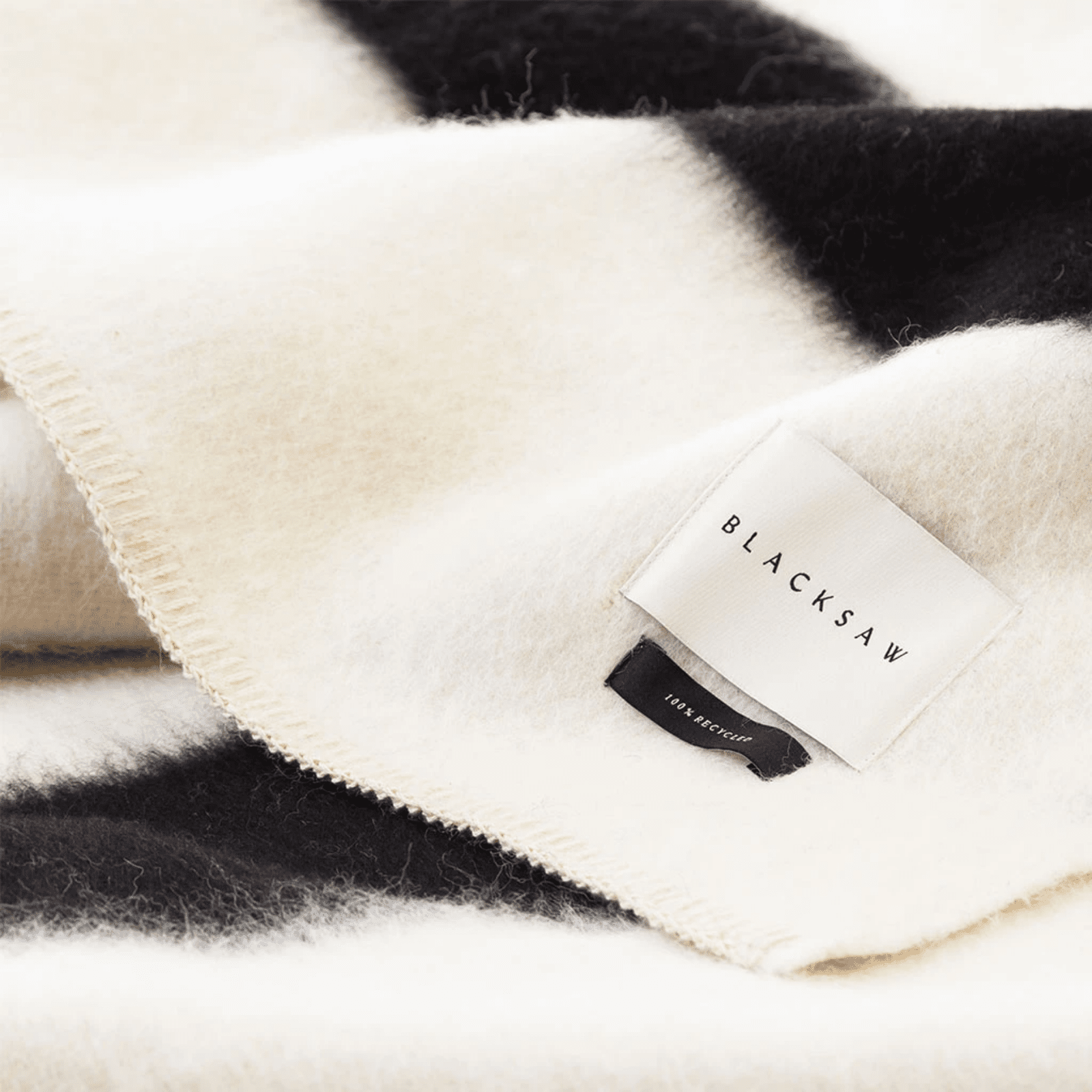 The Siempre Recycled Blanket - Ivory/Black Stripe