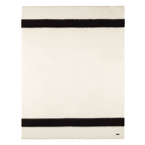The Siempre Recycled Blanket - Ivory/Black Stripe
