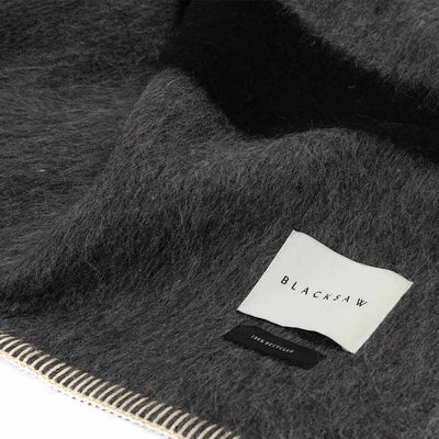 The Siempre Recycled Blanket - Charcoal with Black Stripes