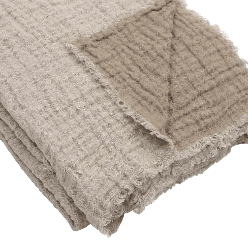 Washed Waffled Linen Blanket in Naples