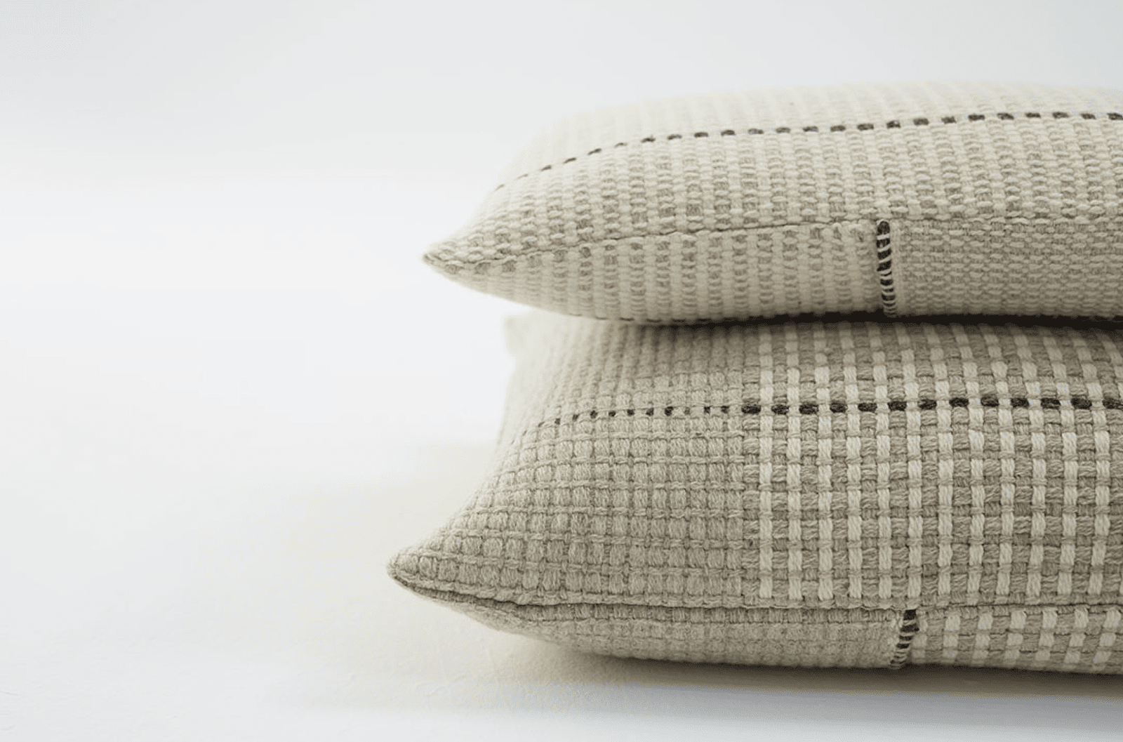 Temps Handwoven Lumbar Cushion - Light Grey