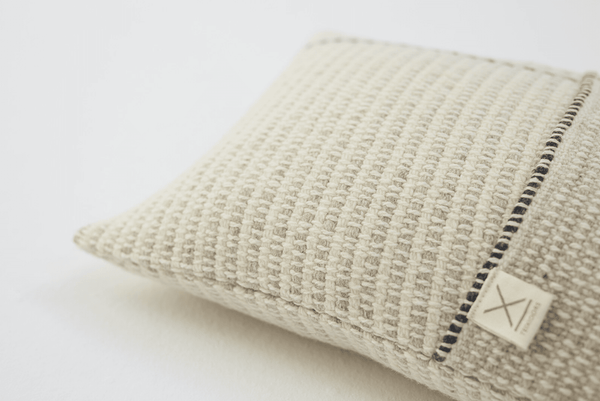 Temps Handwoven Lumbar Cushion - Light Grey